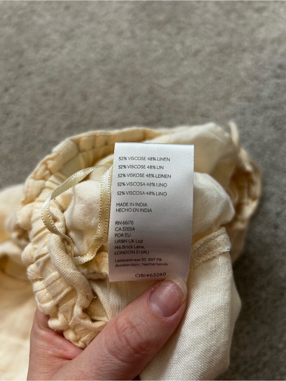 Free People Linen Casual Drawstring Shorts in Cream Size Large EUC - Picture 5 of 11